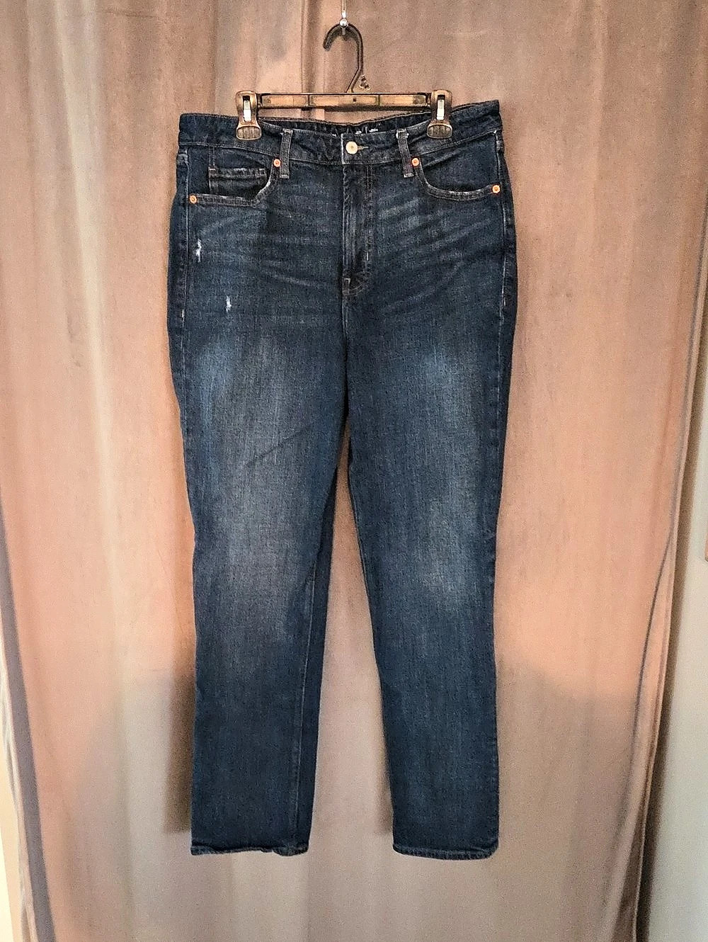 Old Navy Extra High-Rise Straight Secret-Smooth Pockets Jeans Blue Waist 14